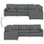 Modular Sofa with Cushions Fabric Dark Grey