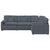 Modular Sofa with Cushions Velvet Dark Grey