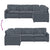 Modular Sofa with Cushions Velvet Dark Grey