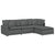 Modular Sofa with Footstool&Cushions Fabric Dark Grey