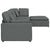 Modular Sofa with Footstool&Cushions Fabric Dark Grey