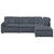 Modular Sofa with Footstool&Cushions Velvet Dark Grey