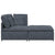Modular Sofa with Footstool&Cushions Velvet Dark Grey