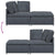 Modular Sofa with Footstool&Cushions Velvet Dark Grey