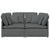 Modular Sofa with Cushions Fabric Dark Grey