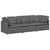 Modular Sofa with Cushions Fabric Dark Grey