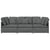 Modular Sofa with Cushions Fabric Dark Grey