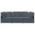 Modular Sofa with Cushions Velvet Dark Grey