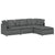 Modular Sofa with Footstool&Cushions Fabric Dark Grey