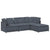 Modular Sofa with Footstool&Cushions Velvet Dark Grey