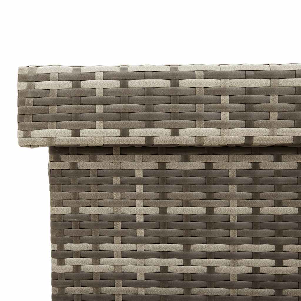 Garden Storage Box with Wheels Grey 160x55x75 cm Poly Rattan