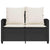 Garden Sofa 2-Seater with Cushions&Table Black Poly Rattan