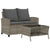 Garden Sofa 2-Seater with Cushions&Table Grey Poly Rattan