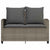 Garden Sofa 2-Seater with Cushions&Table Grey Poly Rattan