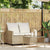 Garden Sofa 2-Seater with Cushions&Table Beige Poly Rattan