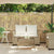 Garden Sofa 2-Seater with Cushions&Table Beige Poly Rattan