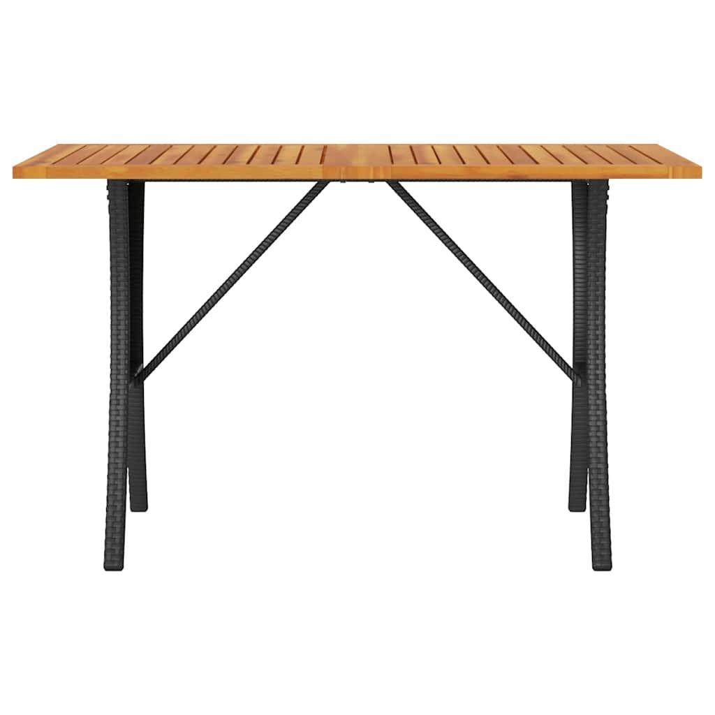 Garden Sofa 3-Seater with Cushions&Table Black Poly Rattan