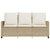 Garden Sofa 3-Seater with Cushions&Table Beige Poly Rattan