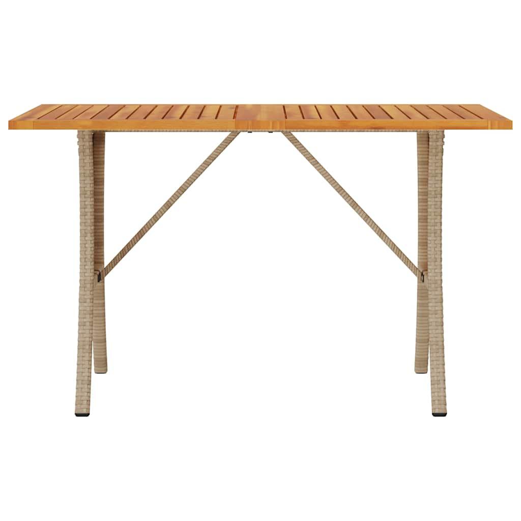 Garden Sofa 3-Seater with Cushions&Table Beige Poly Rattan