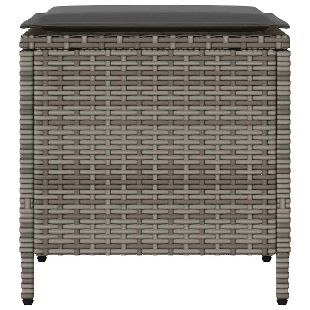 4 Piece Garden Sofa Set with Cushions Grey Poly Rattan