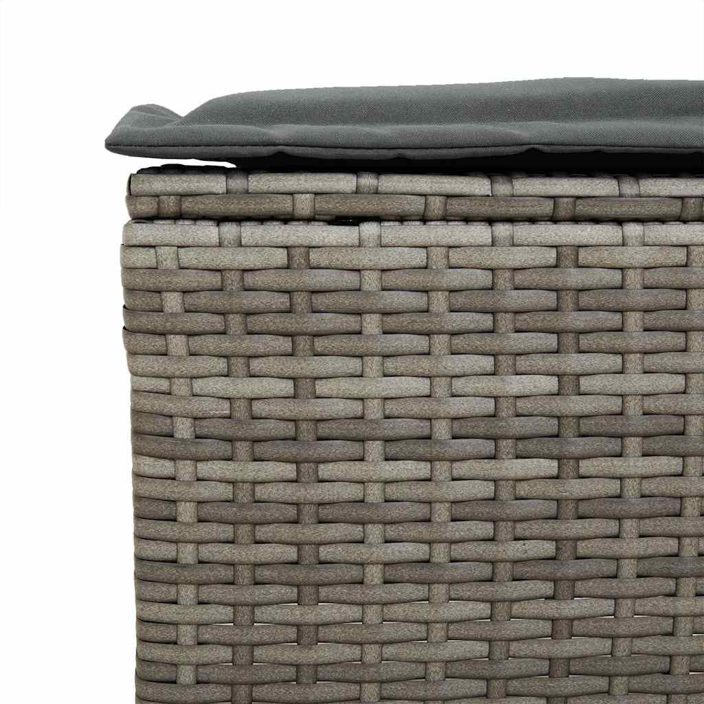 4 Piece Garden Sofa Set with Cushions Grey Poly Rattan