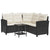 Garden Sofa with Table&Cushions L-shaped Black Poly Rattan