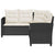 Garden Sofa with Table&Cushions L-shaped Black Poly Rattan