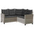 Garden Sofa with Table&Cushions L-shaped Grey Poly Rattan