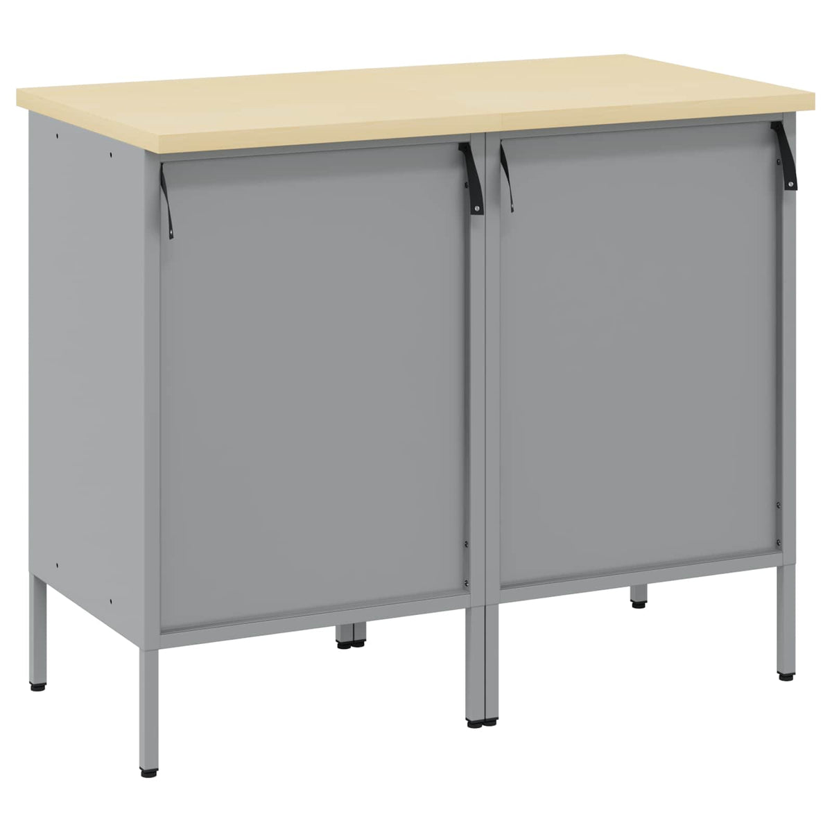 Work Cabinet with Drawer 2 pcs Black and Grey 100 x 55 x 85 cm