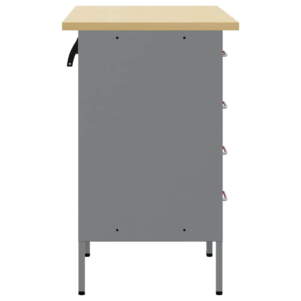 Work Cabinet with Drawer 2 pcs Red and Grey 100 x 55 x 85 cm
