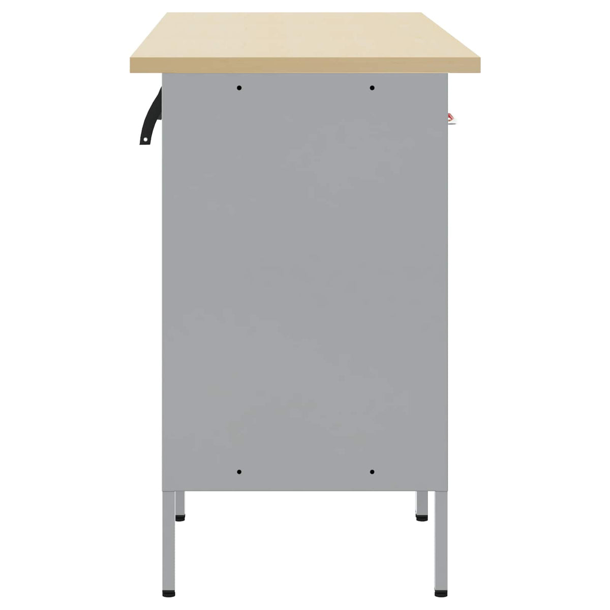 Work Cabinet 3 pcs Red and Grey Engineered wood and steel