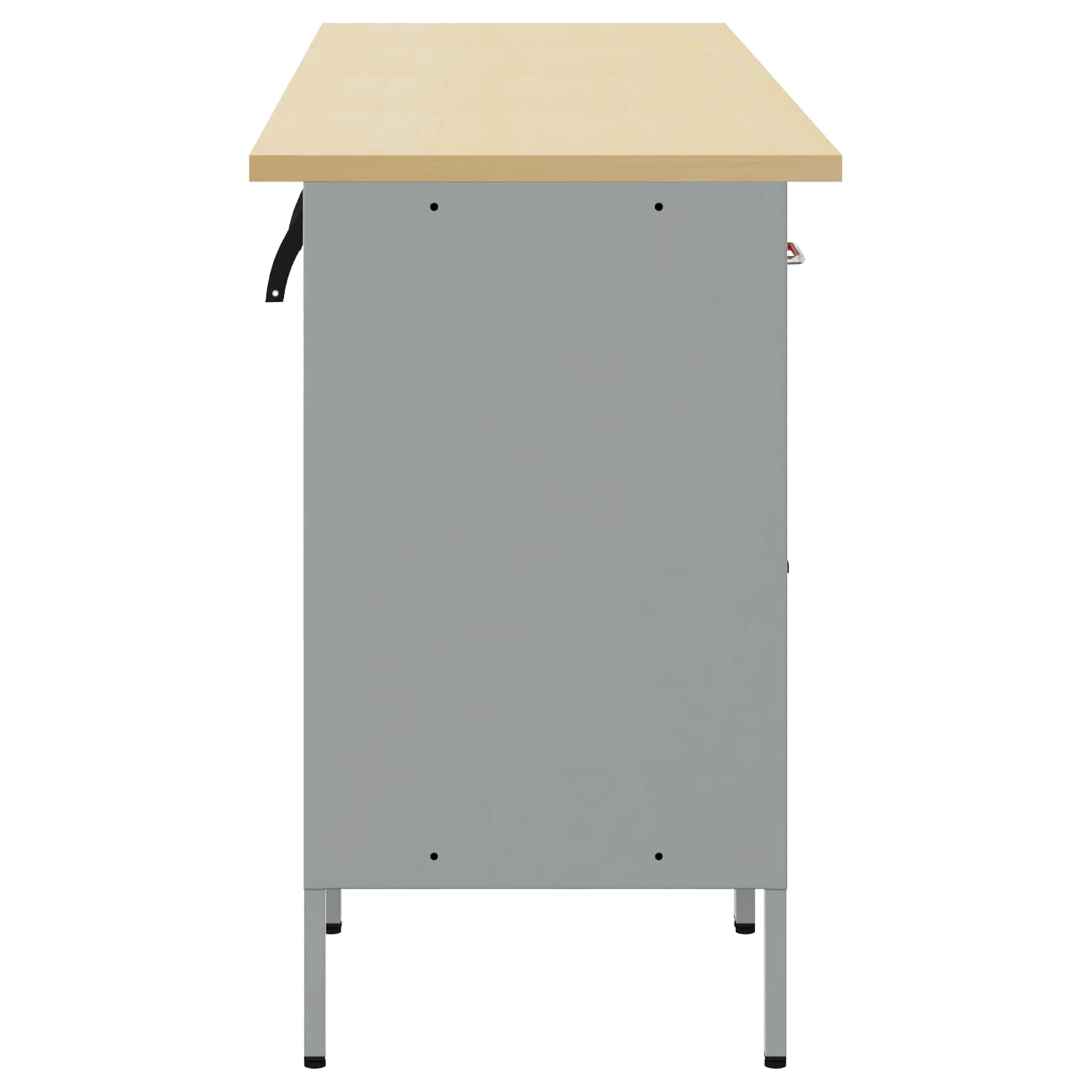 Work Cabinet with Drawer 4 pcs Red and Grey 200 x 55 x 85 cm
