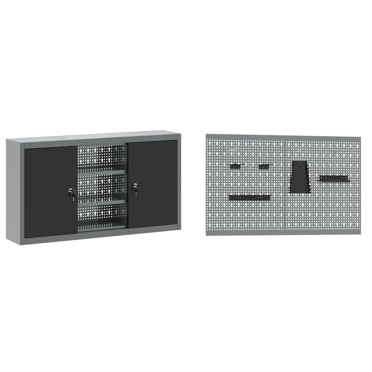 Work Cabinet Set with Drawer with Shelf 5 pcs Black