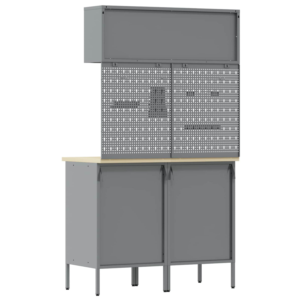 Work Cabinet Set with Drawer with Shelf Manual 5 pcs Black