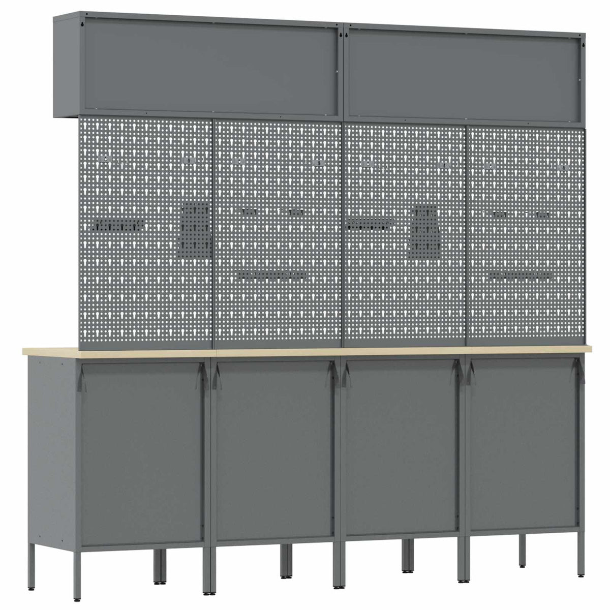 Work Cabinet Set with Drawer with Storage 10 pcs Black