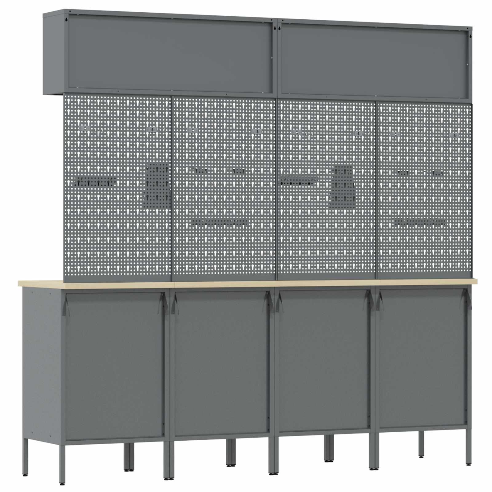 Work Cabinet Set with Drawer with Storage 10 pcs Black