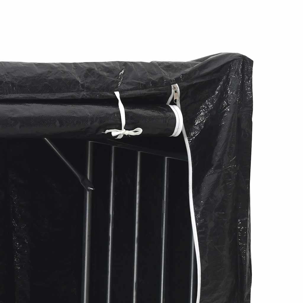 Firewood Rack with Rain Cover 200.5x80.5x110.5 cm Galvanised Steel