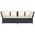 Garden Sofa with Cushions Black Poly Rattan