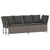 Garden Sofa with Cushions Grey Poly Rattan