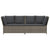 Garden Sofa with Cushions Grey Poly Rattan