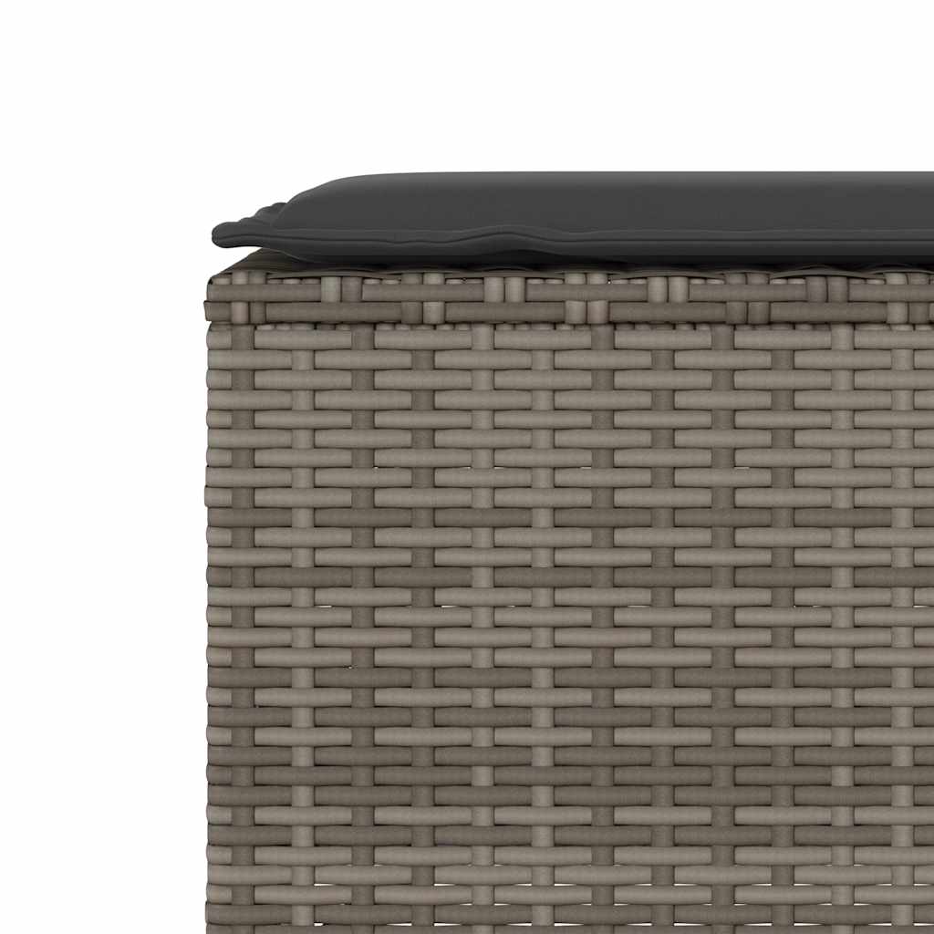 Garden Bench with Cushion Grey 110x30x40.5 cm Poly Rattan