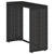 5 Piece Garden Sofa Set with Cushions Stackable Black Poly Rattan