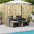 5 Piece Garden Sofa Set with Cushions Stackable Grey Poly Rattan