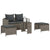 5 Piece Garden Sofa Set with Cushions Stackable Grey Poly Rattan