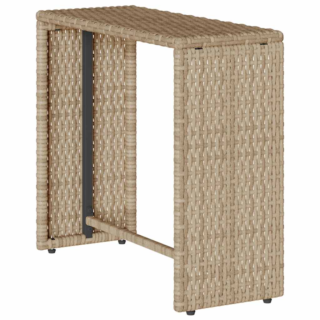 5 Piece Garden Sofa Set with Cushions Stackable Beige Poly Rattan