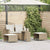 5 Piece Garden Sofa Set with Cushions Stackable Beige Poly Rattan