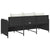 Garden Sofa with Cushions 3-Seater Black Poly Rattan