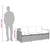 Garden Sofa with Cushions 3-Seater Grey Poly Rattan