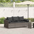 Garden Sofa with Cushions 3-Seater Grey Poly Rattan