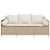 Garden Sofa with Cushions 3-Seater Beige Poly Rattan